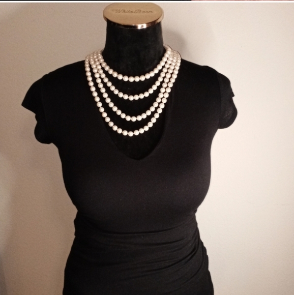 Fitted V-Neck Cap Sleeve Dress Black Sz. S/M Joe & Elle - Picture 2 of 9